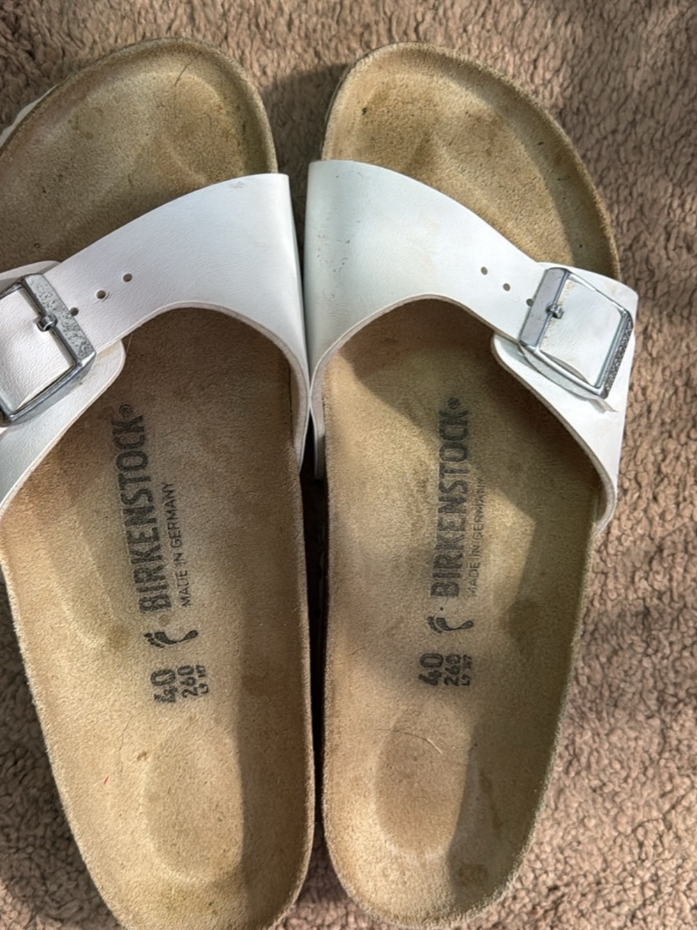 Birkenstock White Madrid Single-Strap Sandals - Women's
